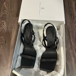 Brunello Cucinelli Black Strappy Heels